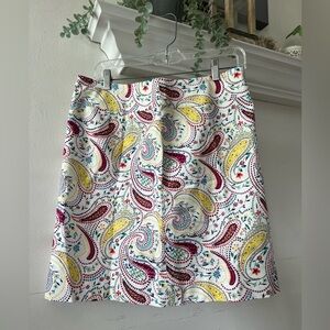 TALBOTS PAISLEY MINI SKIRT / LINED / BOHO CHIC / SIZE: 8